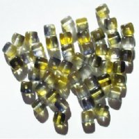 50 6x6mm Crystal, Olive, & Montana Cube Beads